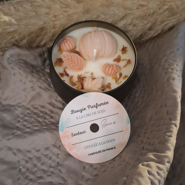 Bougie artisanale parfumée à la pomme - Aur'Bougie