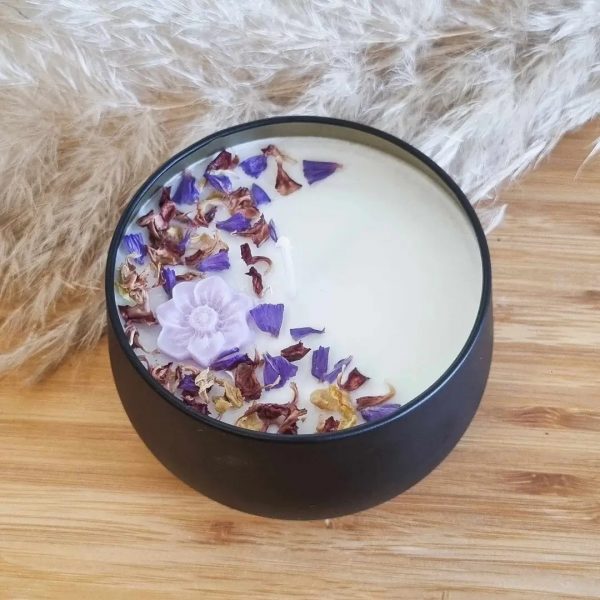 Bougie artisanale parfumée à la violette - Aur'Bougie